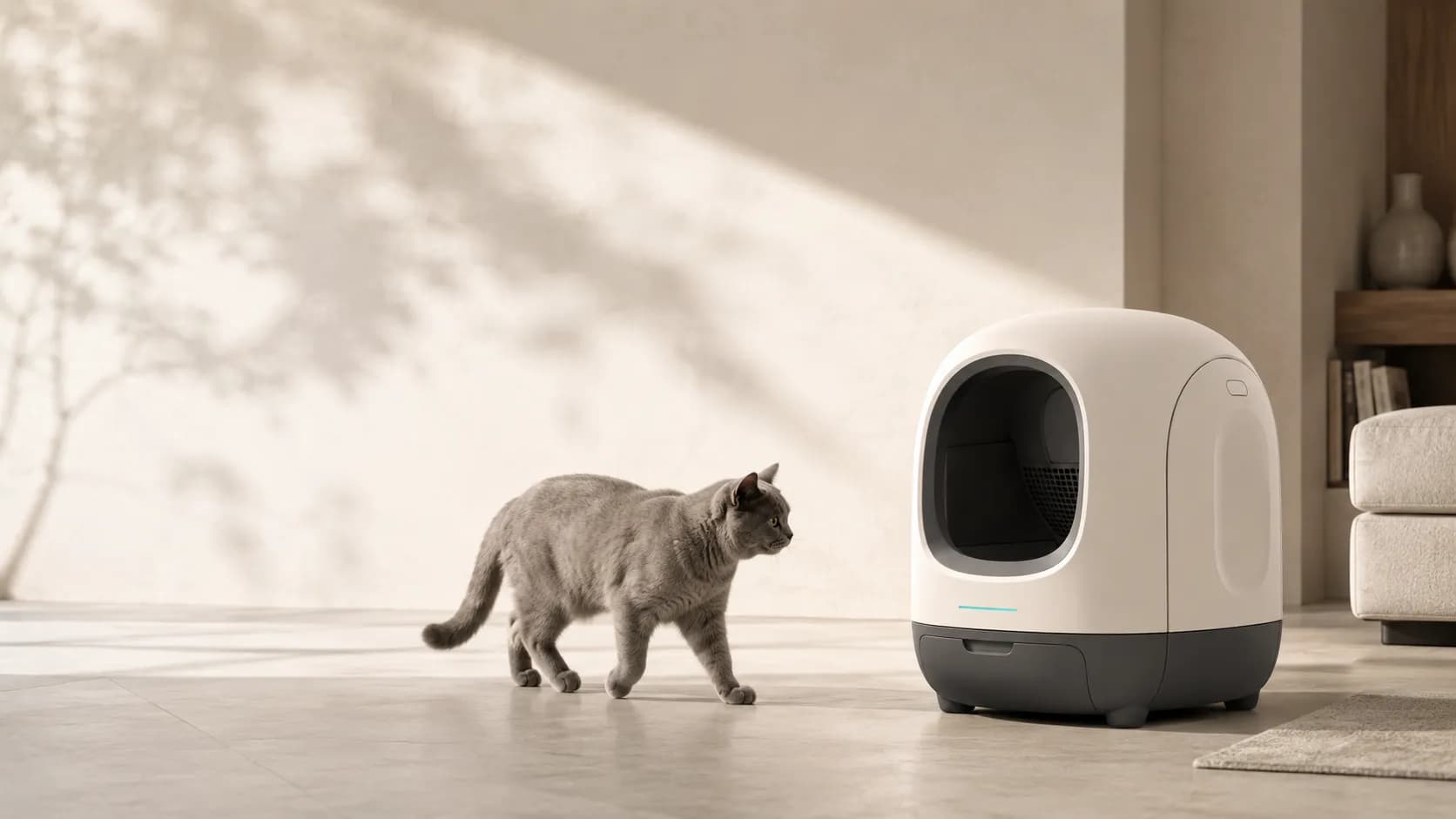 NORA Halo One smart cat care station in a modern cat-friendly home